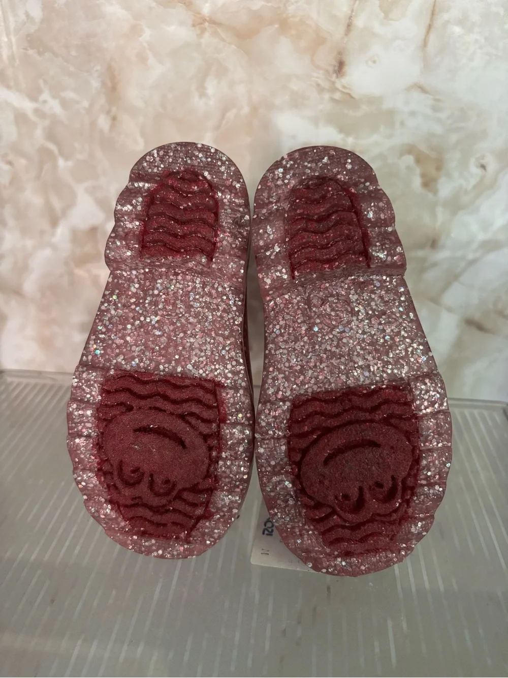Western Chief Pink Glitter Kids Rain & Snow Boots with Heart Handles